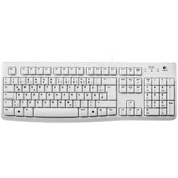 Klávesnice Logitech K120 Keyboard, odolné proti stříkající vodě, bílá