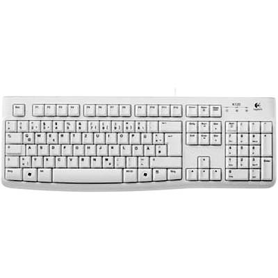 Logitech K120 Keyboard USB klávesnice německá, QWERTZ bílá odolné proti stříkající vodě