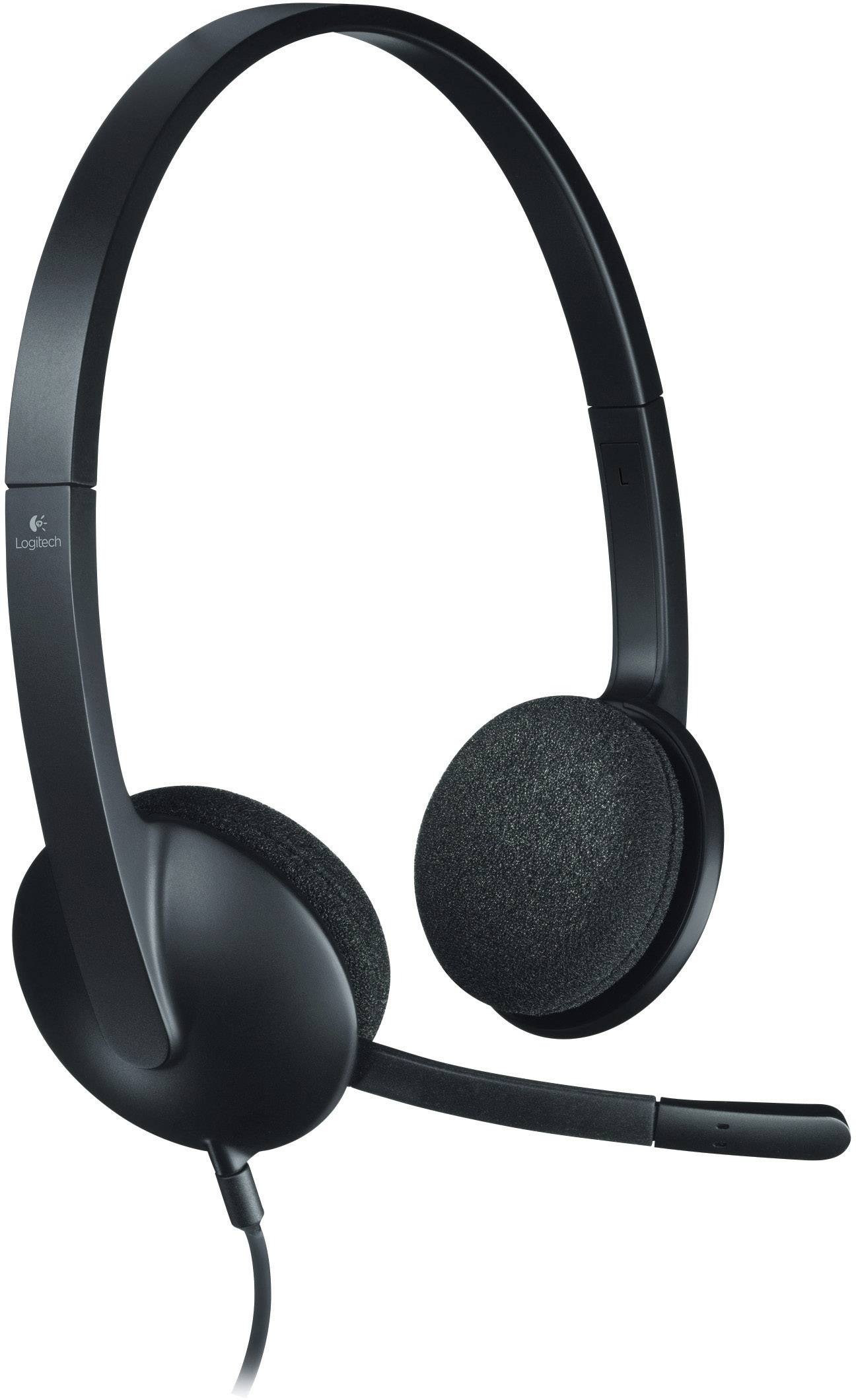 Logitech H340 headset k PC s USB na kabel na uši černá | Conrad.cz