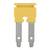 Žlutá plochá pojistka se dvěma kovovými kontakty, označená '10mm²'.