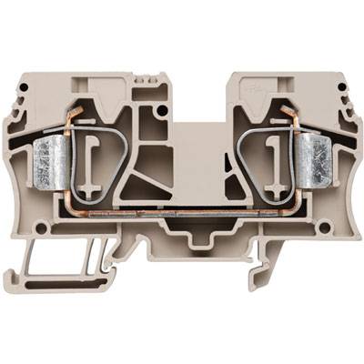 Z-series, Feed-through terminal, Rated cross-section: 16 mm&sup2;, Tension clamp connection, Wemid, Dark Beige, ZDU 16 1