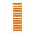 Oranžový žebřík se širokými příčkami, svisle orientovaný.