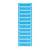 Modrý, vertikální plastový organizační modul s několika přihrádkami, ideální pro uspořádání dokumentů nebo malých předmětů.