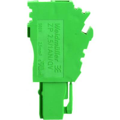 Zelený Weidmüller svorkovnicový blok 'ZP 2.5/1AN/QV', vhodný pro 500V a průřez kabelu 2,5mm².