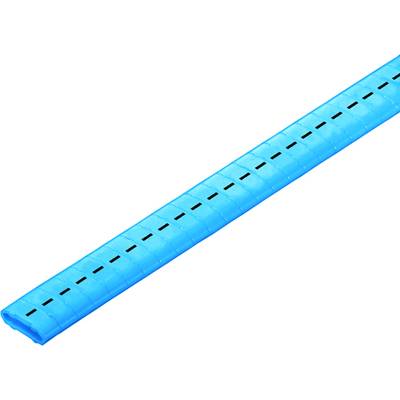 Modrá plastová hadice s černou čarou uprostřed, která ukazuje strukturu a design.