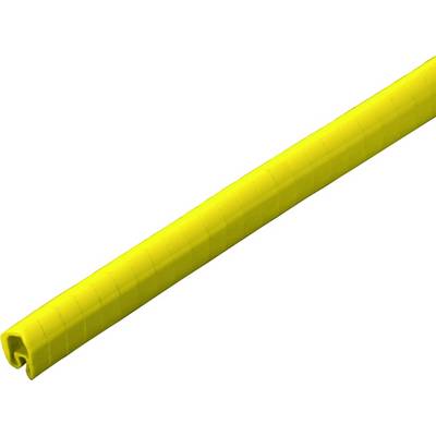 Žlutá plastová trubka kulatého průřezu, která se používá k ochraně kabelů.