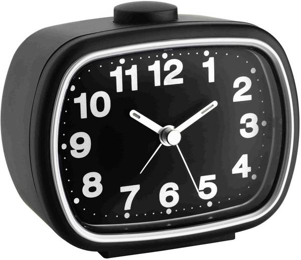 TFA Dostmann  60.1017.01  Quartz  budík  černá  časů buzení 1  Fluorescentní hodinová ručička