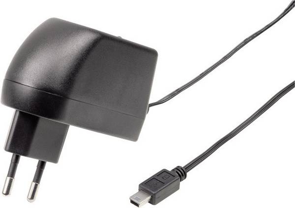 Hama  USB nabíječka, se zástrčkou euro, 1x mini USB, Rychlé nabíjení, černá