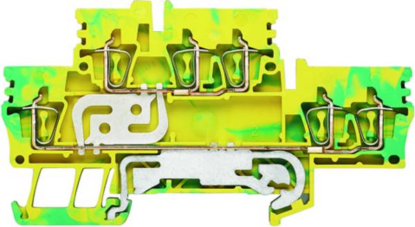 Z terminal earth terminal, Double-tier terminal, Rated cross-section: 2,5 mm², Tension clamp connection, Wemid, green / yellow, ZDK 2.5/3AN PE 1924470000 zelenožlutá Weidmüller 50 ks
