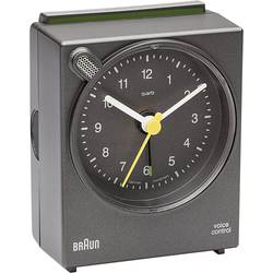 Analogový budík Braun Voice Control, 80 x 63 x 38 mm, hnědá