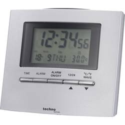 DCF budík s teploměrem Techno Line WT 250, 45 x 90 x 80 mm, stříbrná