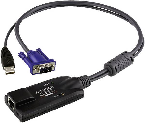 ATEN KVM adaptér [1x VGA zástrčka, USB 2.0 zástrčka A - 1x RJ45 zásuvka] 0.20 m černá