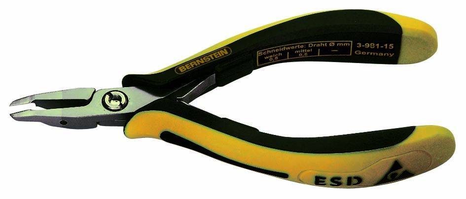 BERNSTEIN Tools for Electronics TECHNICline 3-981-15 ESD štípací kleště zahnuté bez fazety 135 mm