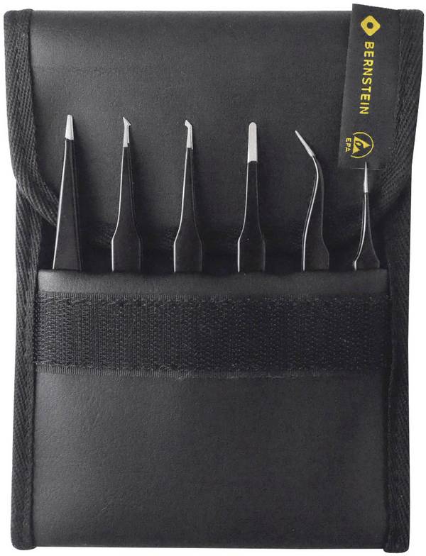 BERNSTEIN Tools for Electronics 5-060  sada SMD pinzet, 6dílná, super špičatá , ve tvaru srpu, superšpičatá, plochá-kulatá, špičatá, plochá-široká, plochá, zahnutá