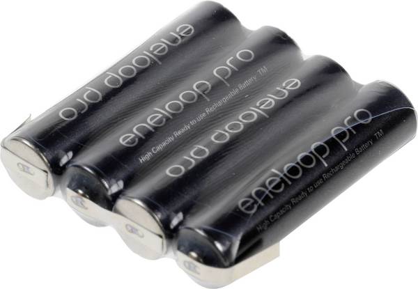 Panasonic;eneloop Pro;Akupack;4x AAA;pájecí špička ve tvaru Z;Ni-MH;4.8 V;900 mAh