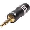 Jack konektor 3,5 mm stereo Hicon HI-J35S03, zástrčka rovná, 3pól., černá