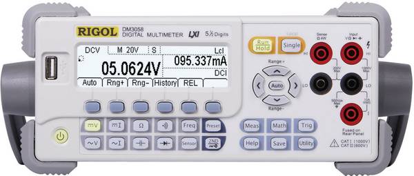 Rigol DM3058E digitální stolní multimetr, Kalibrováno dle (DAkkS), CAT II 300 V, Displej (counts): 200000