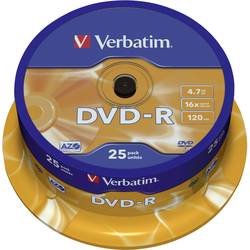 DVD-R 4.7 GB Verbatim 43522, vrstva proti poškriabaniu, 25 ks, vreteno