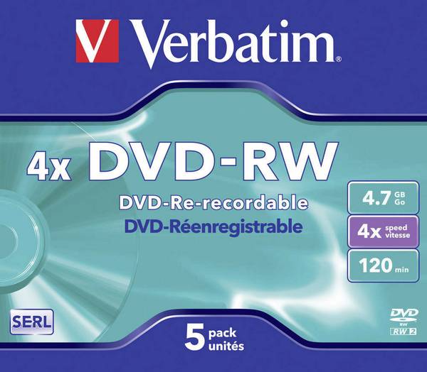 Verbatim 43285 DVD-RW 4.7 GB 5 ks Jewelcase přepisovatelné