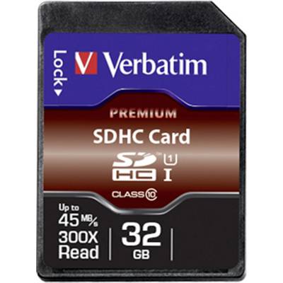 Paměťová karta Verbatim SDHC s kapacitou 32 GB, třídou rychlosti 10, s rychlostí čtení až 45 MB/s, vhodná pro vysoce kvalitní foto a video soubory.