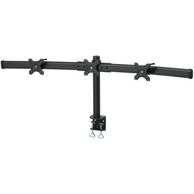 Trojitý stolní držák monitorů pro upevnění na psací stůl. Vhodný pro instalaci tří monitorů vedle sebe.