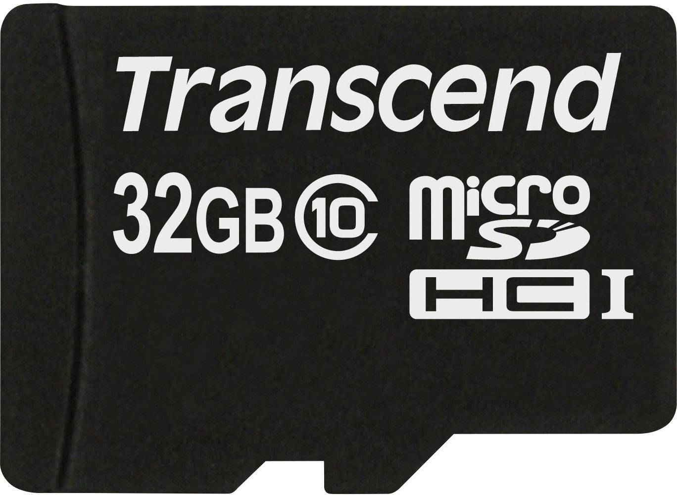 Černá mikroSD karta od Transcendu s 32 GB úložištěm, třída 10.