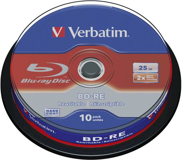 Verbatim 43694 Blu-ray BD-RE 25 GB 10 ks vřeteno přepisovatelné, vrstva proti poškrábání