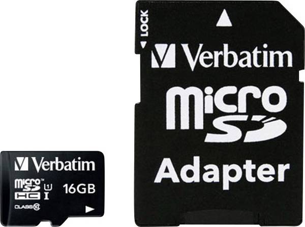 Verbatim MICRO SDHC 16GB CL 10 ADAP paměťová karta microSDHC  16 GB Class 10 vč. SD adaptéru