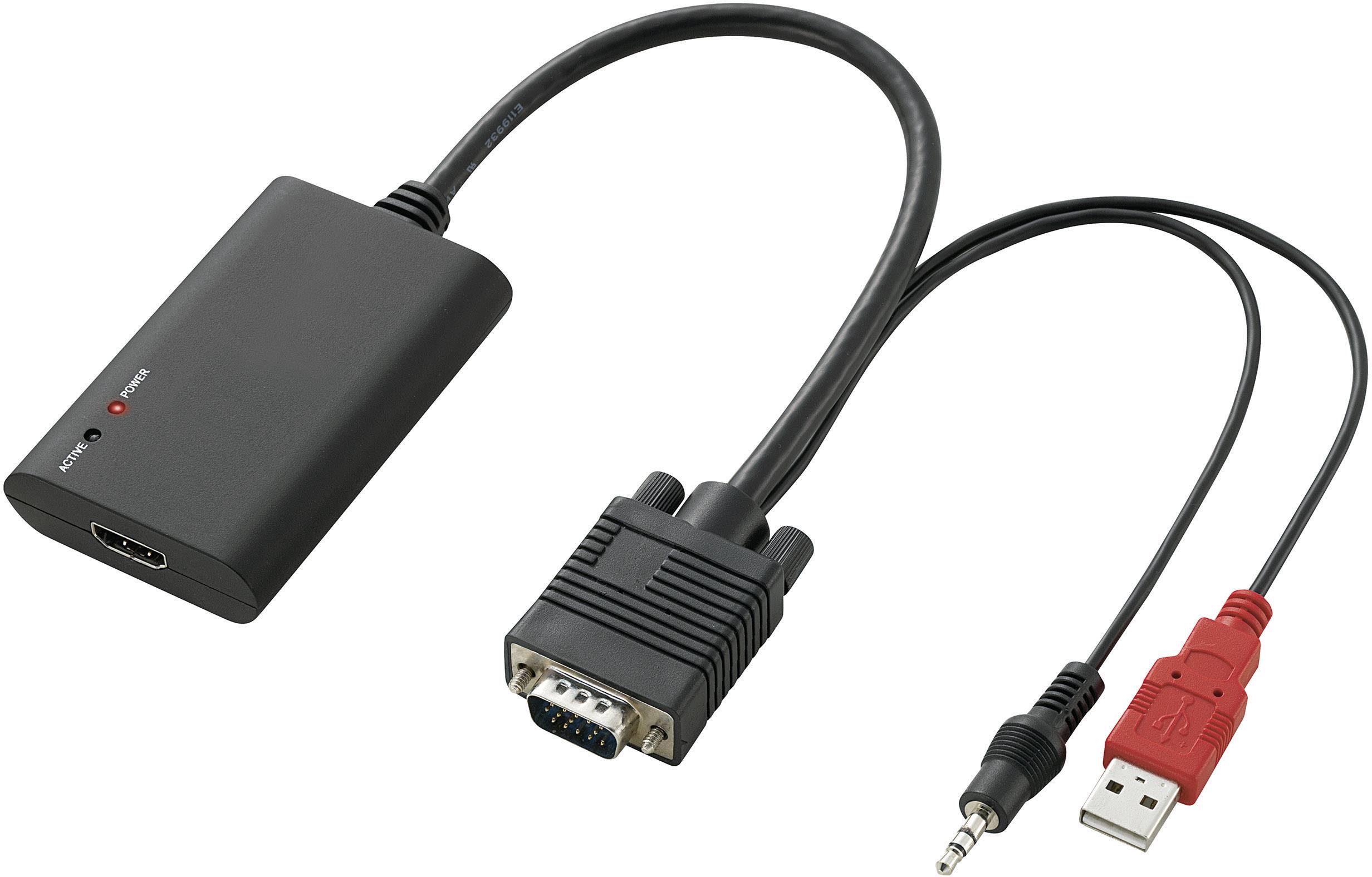 AV adaptér [HDMI - VGA, jack] 1920 x 1080 Pixel SpeaKa Professional SP-HD/VK