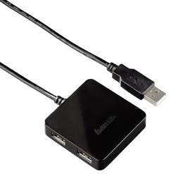 USB 2.0 hub Hama, 4-portový, sběrnicové napájení, černý