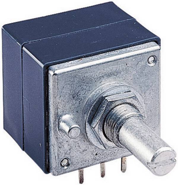ALPS RK27112 500KAX2, 401502 otočný potenciometr, prachotěsný, Stereo, 0.05 W, 500 kΩ, 1 ks