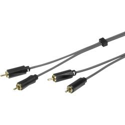 Připojovací kabel Sound & Image, cinch zástr./cinch zástr., šedý/černý, 1,5 m