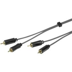 Připojovací kabel Sound & Image, cinch zástr./cinch zástr., šedý/černý, 3 m