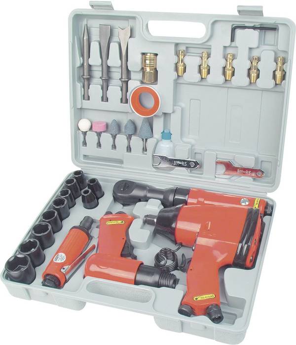 Brüder Mannesmann  pneumatická sada nástrojů   vnější čtyřhran 1/2" (12,5 mm) 8 bar kufřík