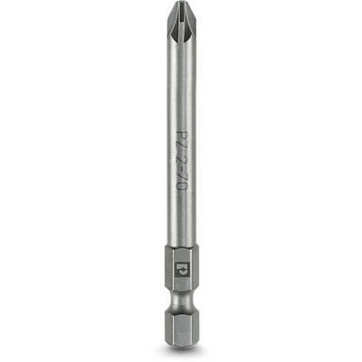 Stříbrný šroubovák PH2 s magnetickým hrotem, ideální pro přesnou práci se šrouby s křížovou hlavou.