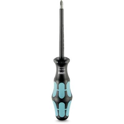 Křížový šroubovák s ergonomickou rukojetí a tyrkysovými akcenty, vhodný pro běžné opravárenské práce.