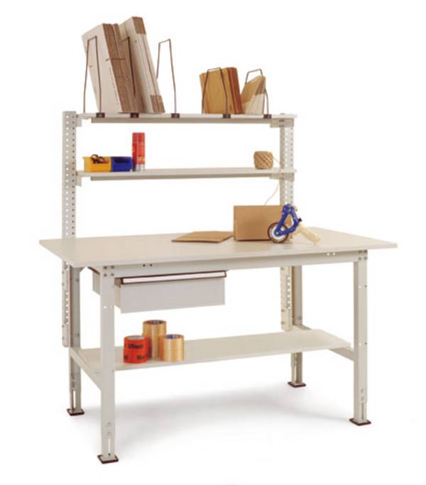 Manuflex  AS1501.7035    Kompletní sada stolní 1500x800mm s jednotlivé zásuvky u.Zwischenbd. Plastové desky stolu světle šedá 22mm RAL7035 světle šedá    světle šedá