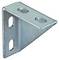 Kovový úhelník se čtyřmi montážními otvory pro upevnění nebo propojení konstrukčních prvků v L profilu.
