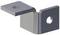 Šedý kovový úhelník se dvěma šroubovými otvory, pravoúhle ohnutý. Používaný především v konstrukčních a montážních aplikacích.