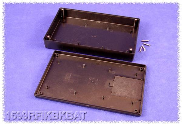 Hammond Electronics 1599RFIKBKBAT plastová krabička 220 x 140 x 40  ABS černá 1 ks