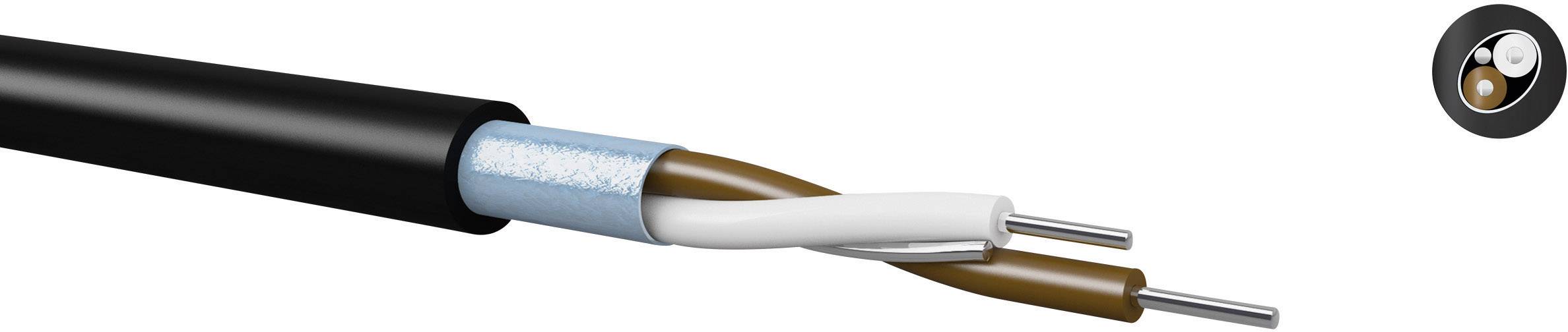 Kabeltronik 890205000 spojovací drát H2Yv0(St)H 2 x 0.50 mm² černá metrové zboží