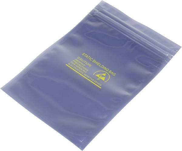 TRU COMPONENTS 490148 ESD sáček (d x š) 152 mm x 100 mm, odstíněný, značení S, znovu uzavíratelný, 1 ks