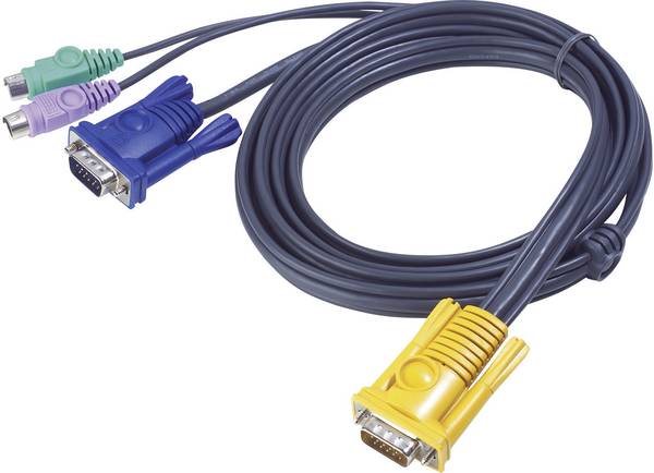 ATEN KVM kabel [1x zástrčka SPHD 15 - 2x PS/2 zástrčka, VGA zásuvka] 3.00 m černá