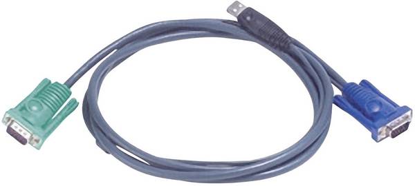 ATEN KVM kabel [1x zástrčka SPHD 15 - 1x VGA zástrčka, USB 2.0 zástrčka A] 5.00 m černá