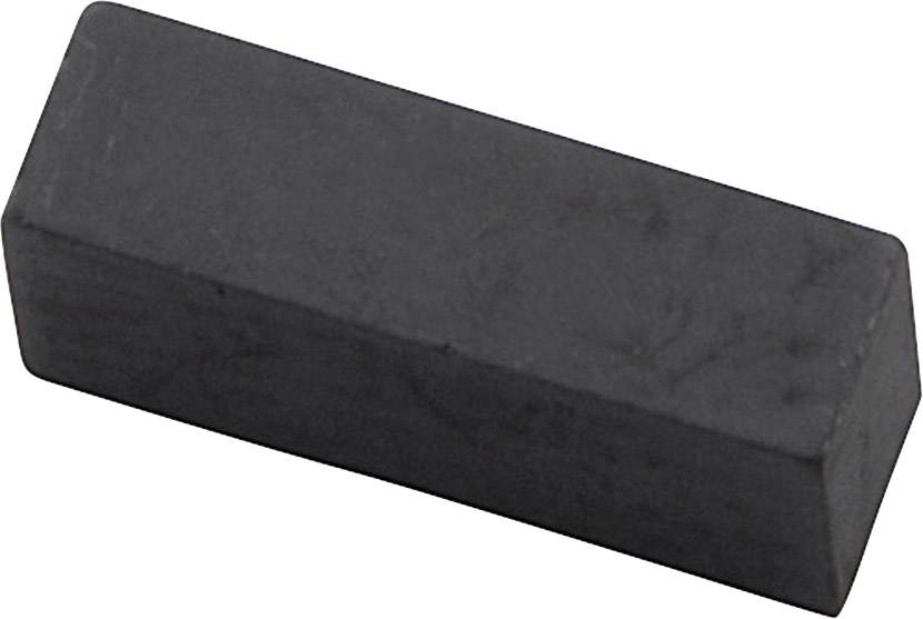 Pravoúhlý černý magnetický blok; působí pevně a kompaktně. Vhodný pro použití v technice nebo fyzice.
