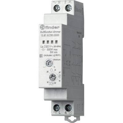 'Finder Multifunkční stmívač 15.81.8.230.0500, 230V, max. 500W, min. 3W pro řízení intenzity osvětlení. Integrovaná ochrana.'