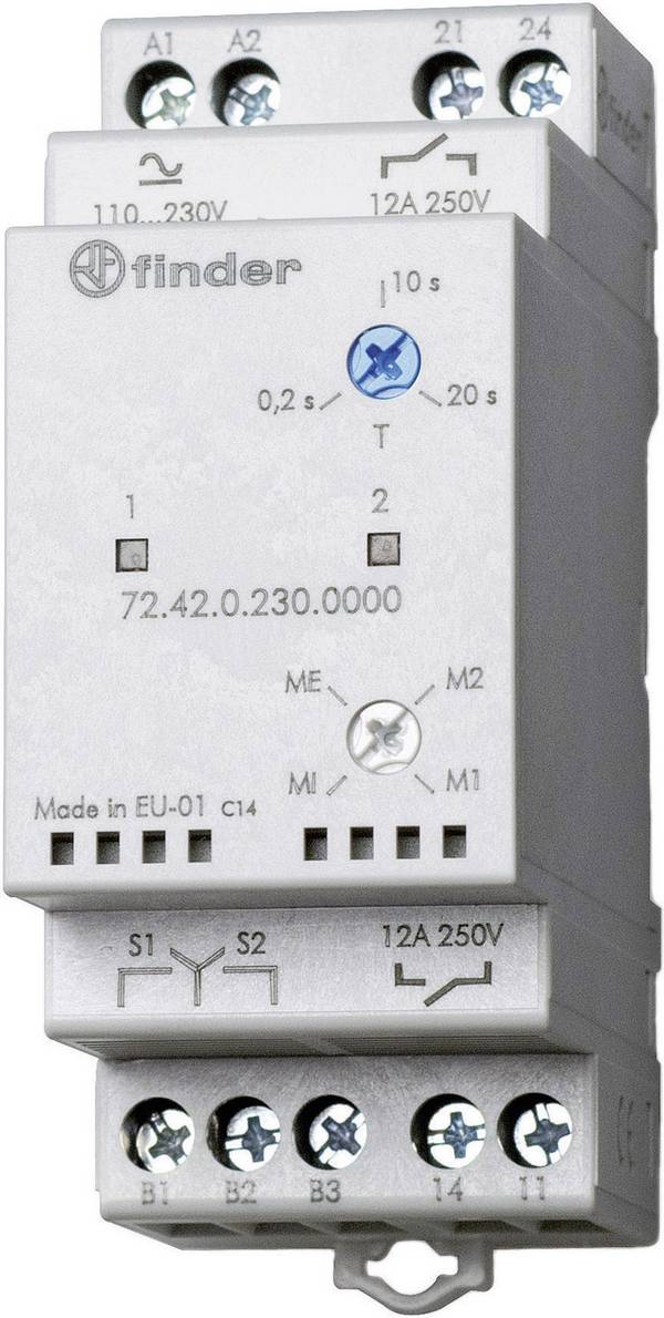 Finder relé přepínání čerpadla 240 V/AC, 240 V/DC 1 spínací kontakt, 1 spínací kontakt 1 ks 72.42.0.230.0000