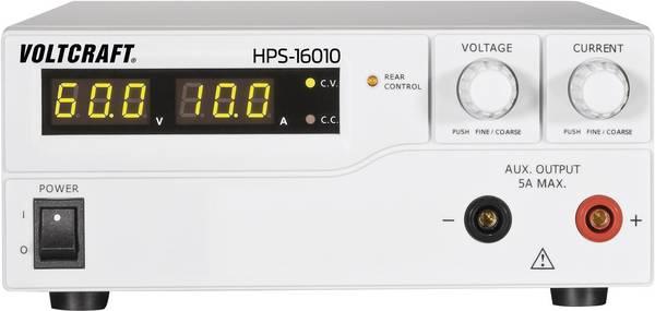 VOLTCRAFT HPS-16010 laboratorní zdroj s nastavitelným napětím, Kalibrováno dle (ISO), 1 - 60 V/DC, 0 - 10 A, 600 W, Remote, výstup 1 x, HPS-16010-ISO
