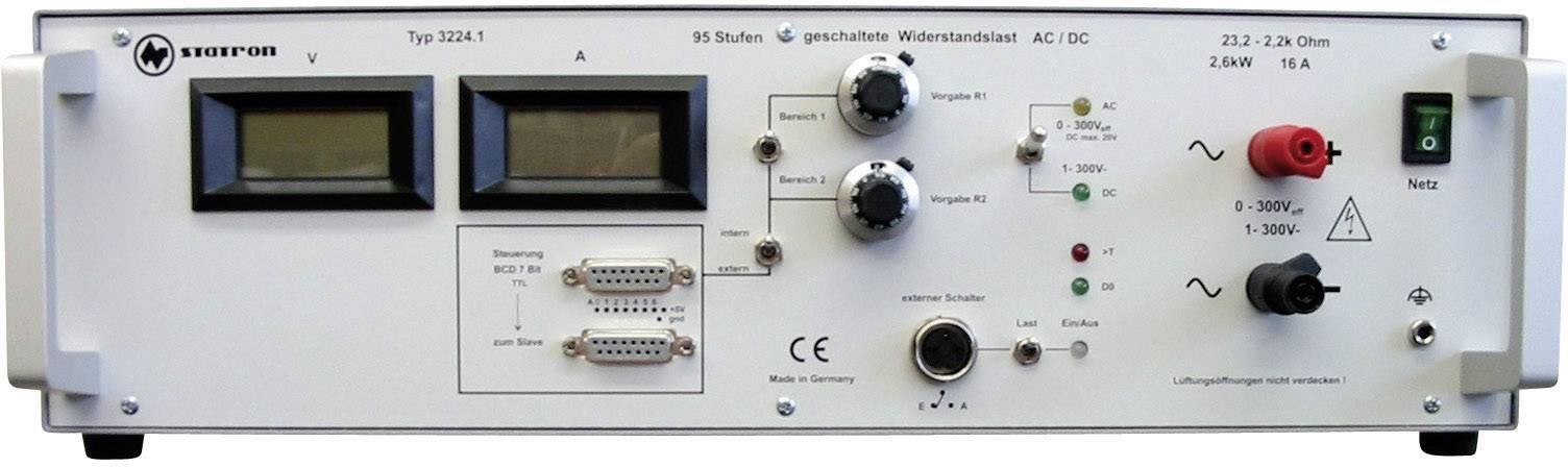 Elektronické měřicí zařízení se dvěma digitálními displeji, několika otočnými knoflíky a vstupy pro nastavení kapacity, napětí a proudu.