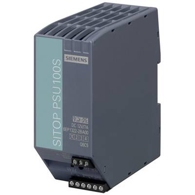 Šedý napájecí modul Siemens SITOP PSU100S se specifikacemi na přední straně; poskytuje stejnosměrné výstupní napětí 12V/4A.